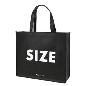 Heavy Duty PP Lamination Custom Logo Full Printing Shopping Eco-Friendly Black Non Woven Tote