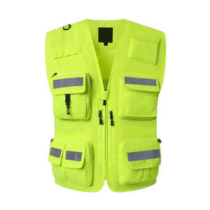 Work Reflective Vest Multi Pockets Workwear  Colorful Construction Workwear Vest