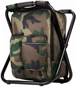 Multifunctional Portable Foldable Fishing  Chair Insulated  Bag Hiking Camouflage Camp Stool Food Outdoor