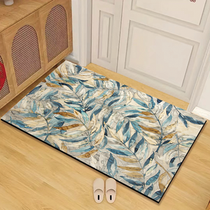 Printed Customized Environmentally    Machine Washable Anti-Slip Cushioned Crystal Velvet Area Rugs