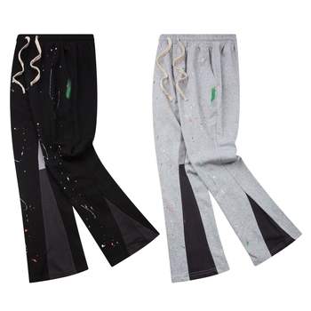 Custom Logo New Flared Flair Men Pants Vintage Men's Casual Flared Drawstring Splash Pants Men Cargo