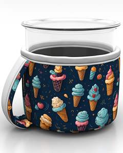 Wholesale Price Sublimation Reusable Ice Cream  With Handle Custom Design Neoprene Insulated   for Ice Cream