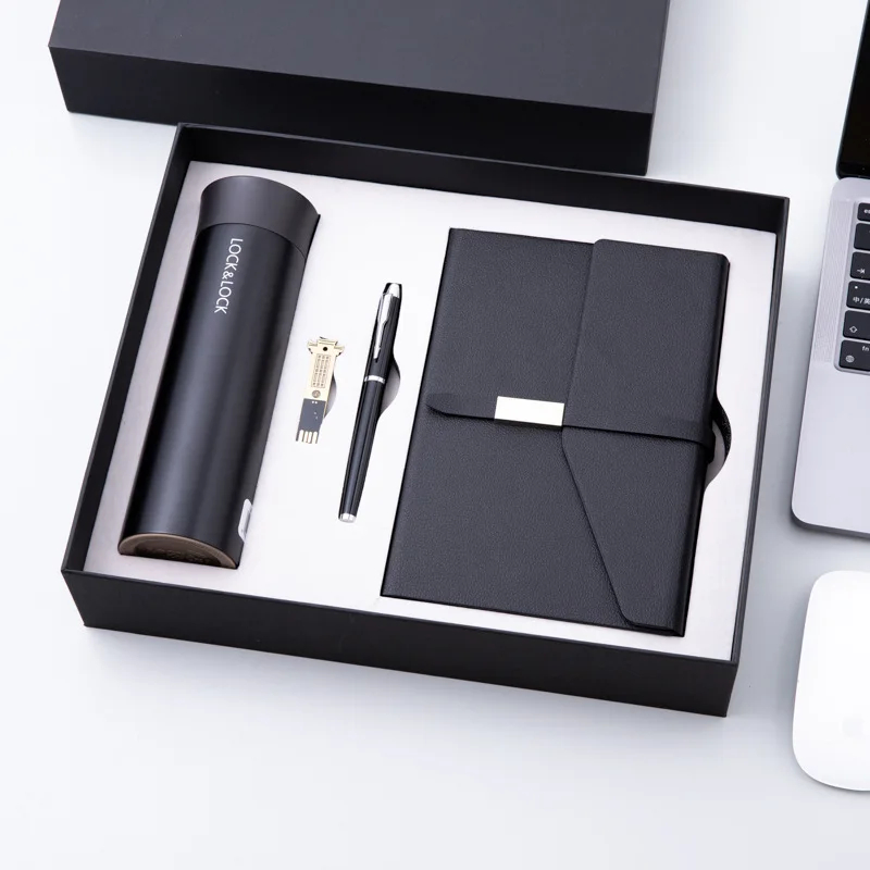 Custom Notebook Set with Pen and Thermos Cup Flask Umbrella USB Power Bank 9