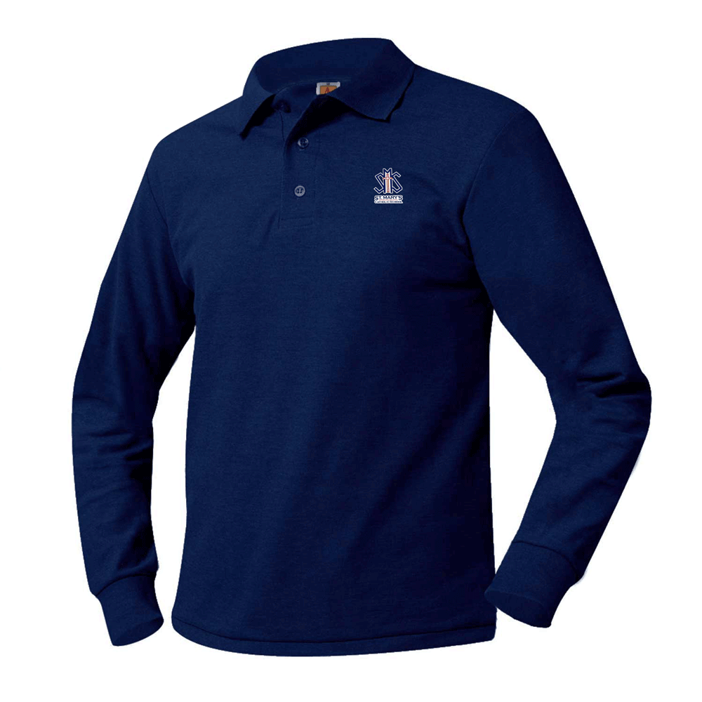 A+ Pique Knit Long Sleeve Polo Shirt