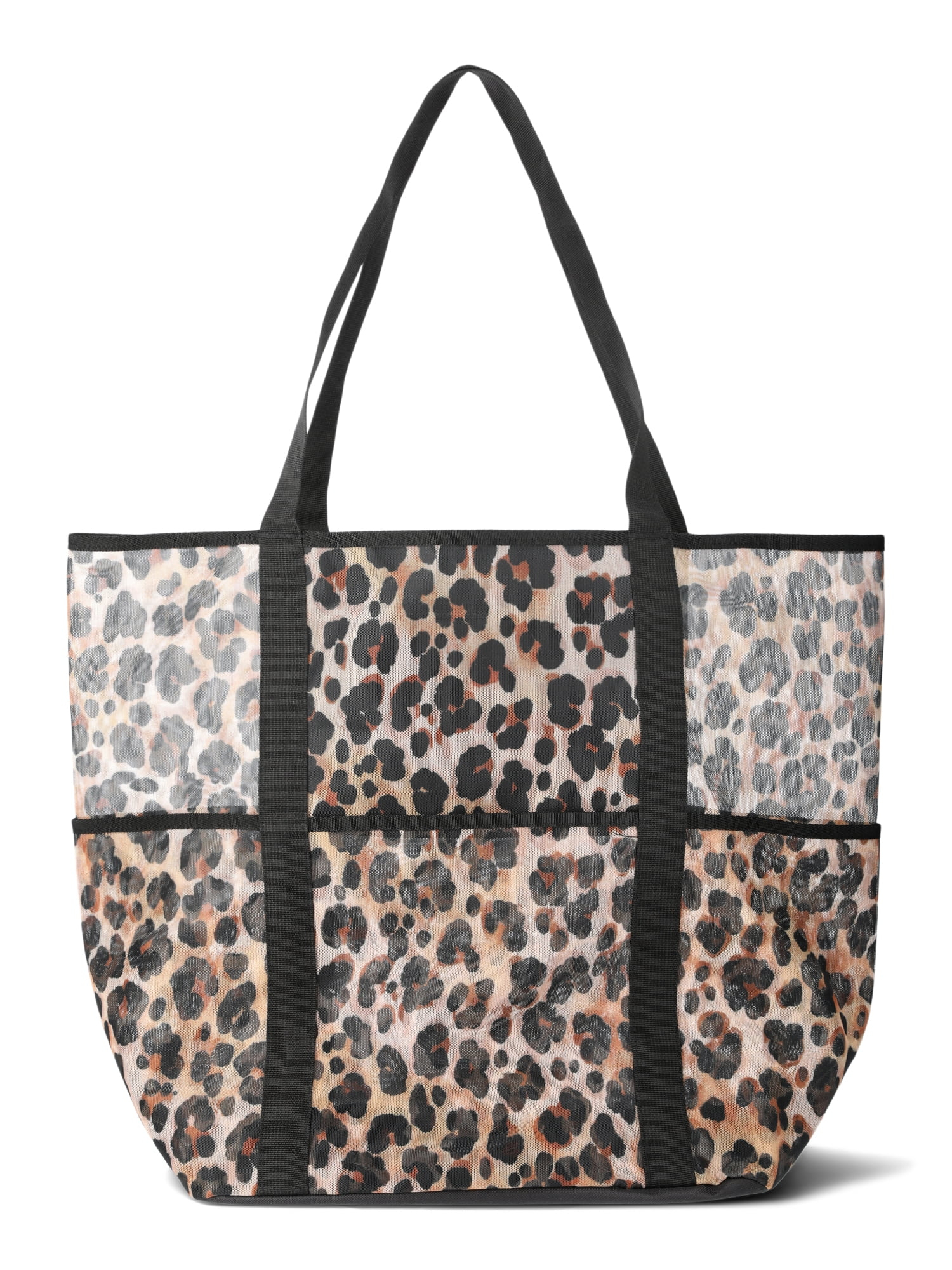 No Boundaries Mesh Beach Tote Bag, Women's, Leopard