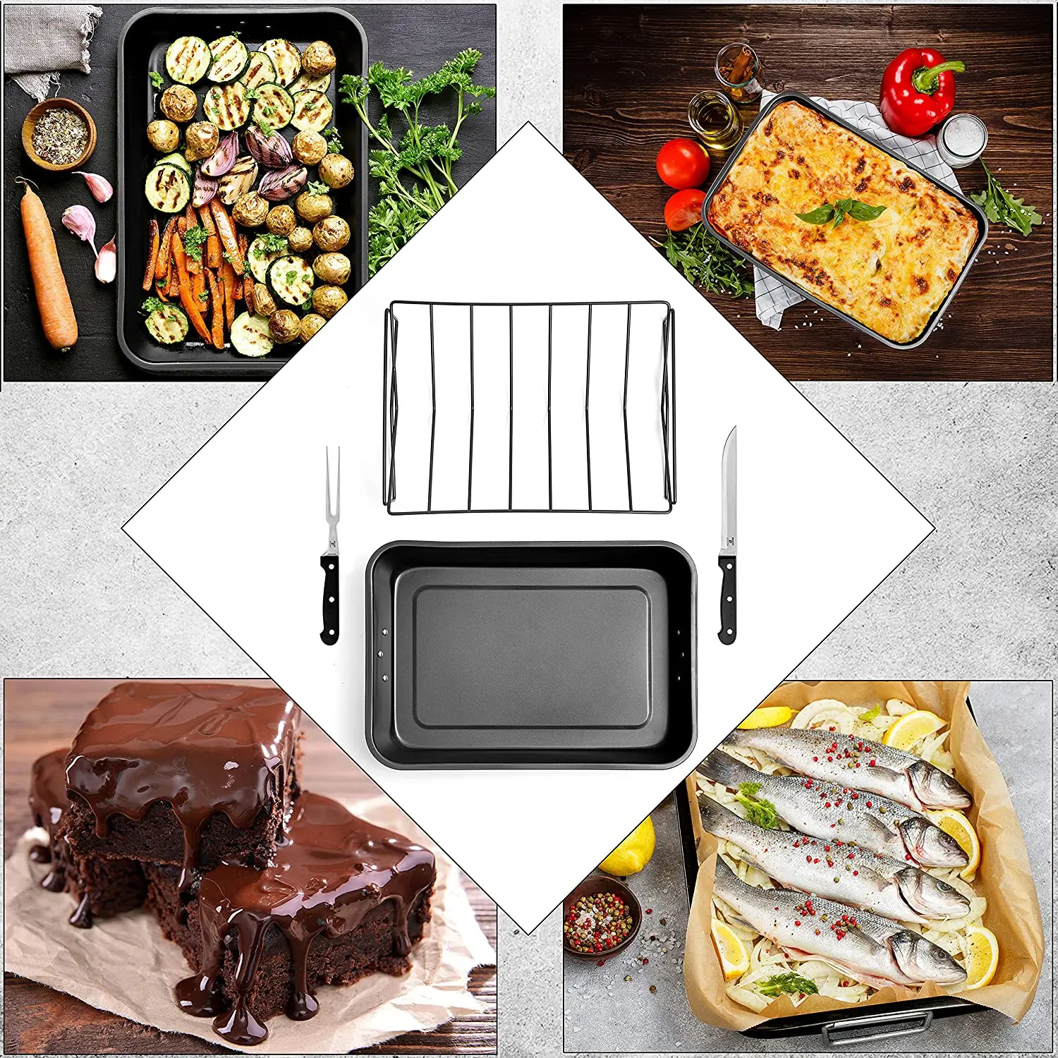 Custom 18-Inch Rectangular Nonstick Large Turkey Roaster Rack 6