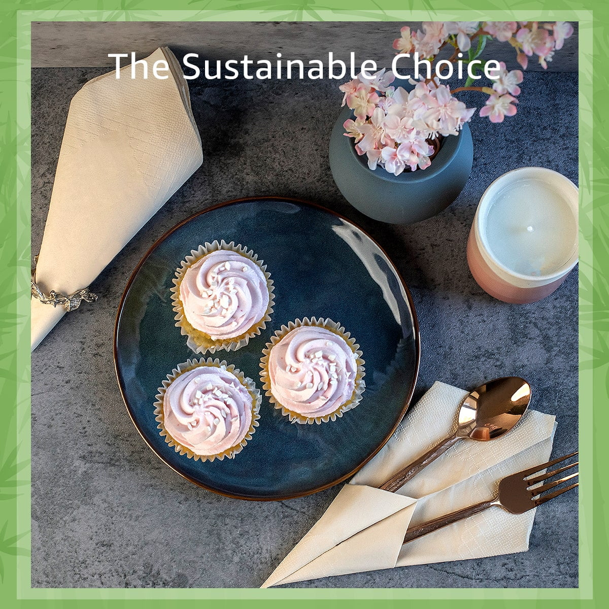 Ibambo Bamboo White Everyday Lunch & Dinner Party Napkins, 2 Ply, Paper Napkins - 250 Pack