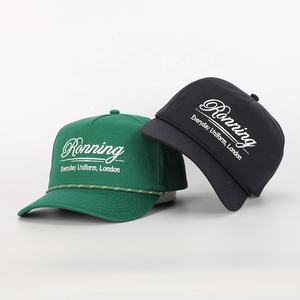 BSCI Oem Embroidery Logo 5 Panel Cotton Sport Gorras Wholesale Custom Rope High Quality Mens Women Baseball Cap Outdoor Dad