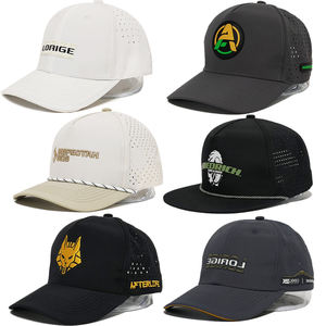 Resistant Polyester Laser Cut Hole Perforated Quick Dry 5 Panel Lightweight Embroidered Logo Waterproof Golf Baseball Cap