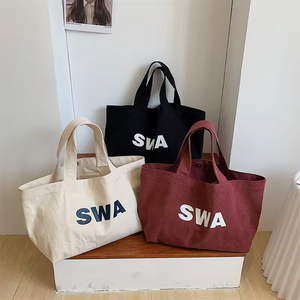 Custom Printed Logo Reusable Durable Heavy Duty Cotton Canvas Promotion  For Women