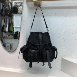 Korean Style Casual Trendy Nylon Fabric Multi-Pocket Single Shoulder Tote  Lightweight Travel Backpack with Zipper Closure