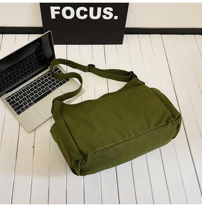 Unisex Large Capacity Canvas Grossbody Tote  with Multiple Pockets for Women and Men