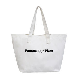 Ouye Fashion Canvas Shopping  With Pocket And Zipper Printed Logo For Student Canvas  With Logo Women Shoulder