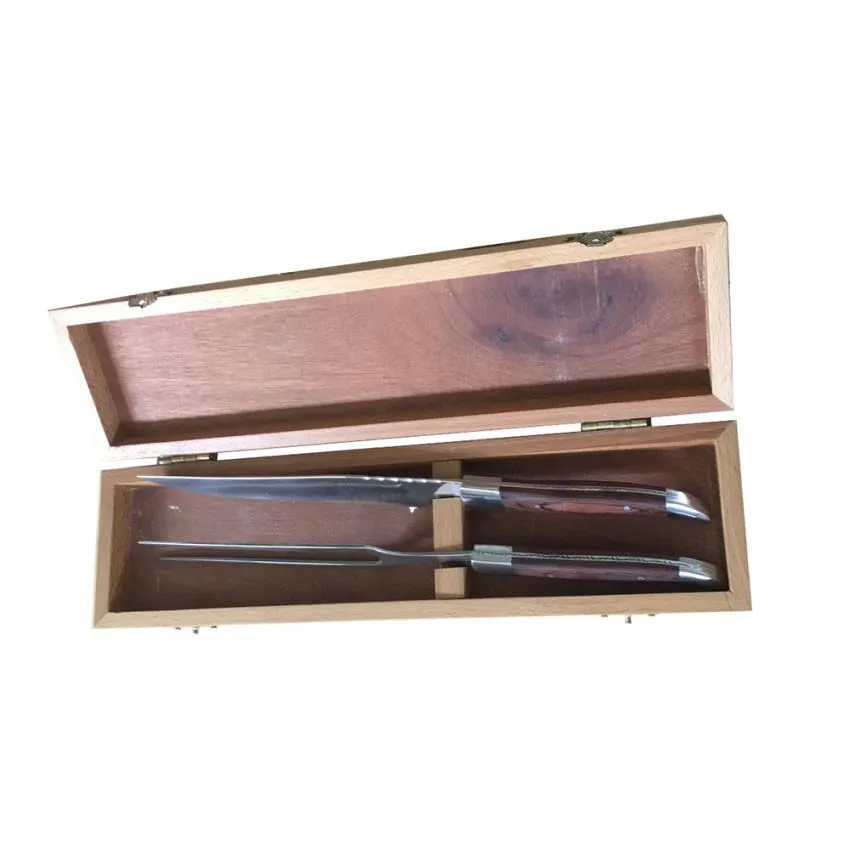 Steak Knife & Fork Set with Wooden Box - 2pcs 4