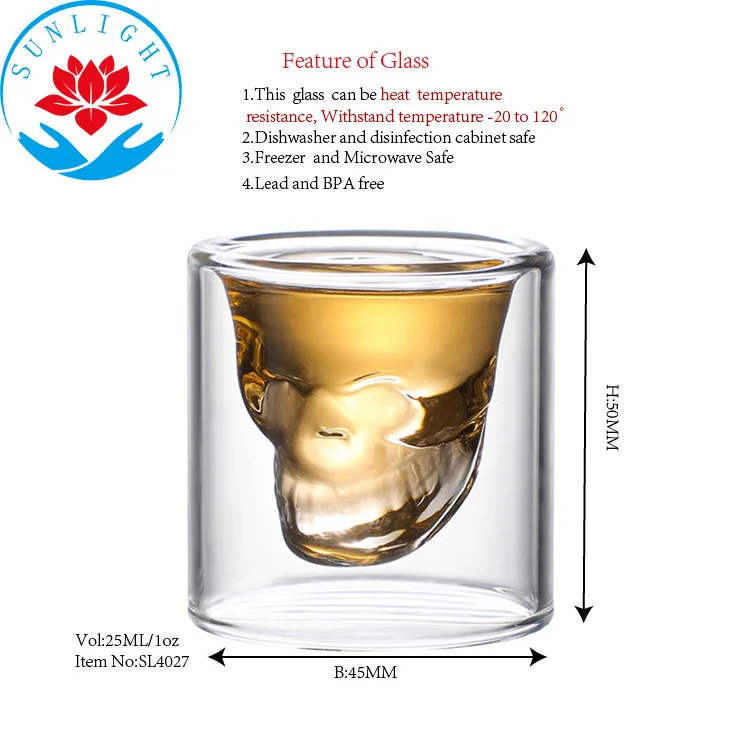 Viking Double Wall Shot Glasses 25-250ML 0|