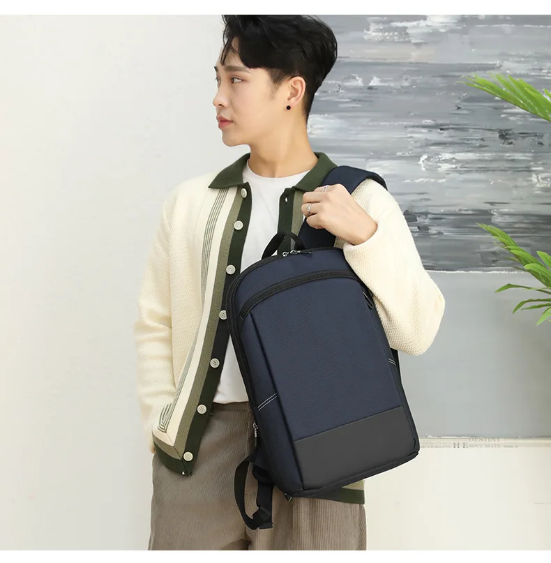 Men's Waterproof Nylon Laptop Backpack with Custom Logo 2