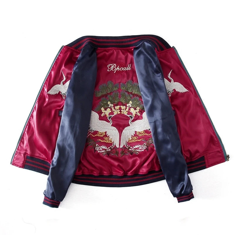 Satin Varsity Jacket with Embroidery 3