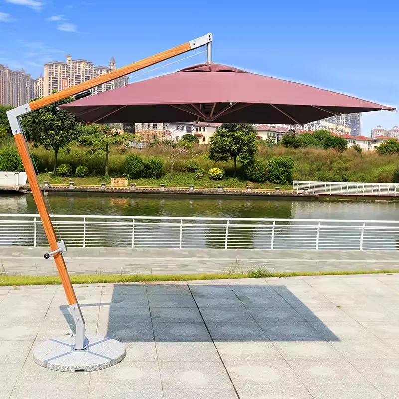 Eco-Friendly rPET Heavy Duty Cantilever Patio Umbrella for Outdoor Glamping 3