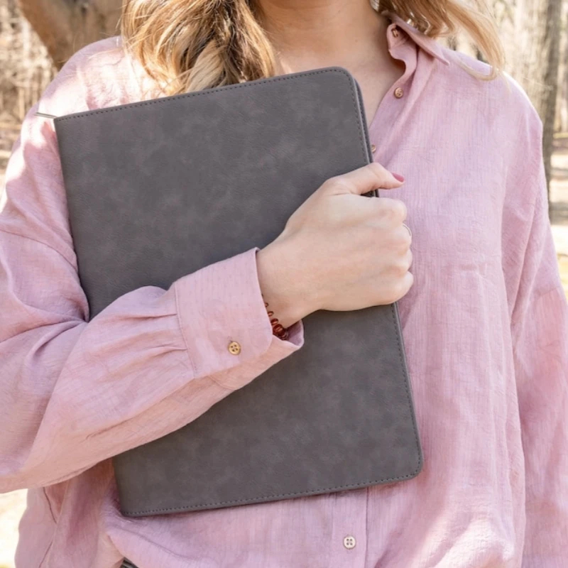 Eco-Friendly Vegan Leather Business Portfolio with Zipper and Large Pocket 5