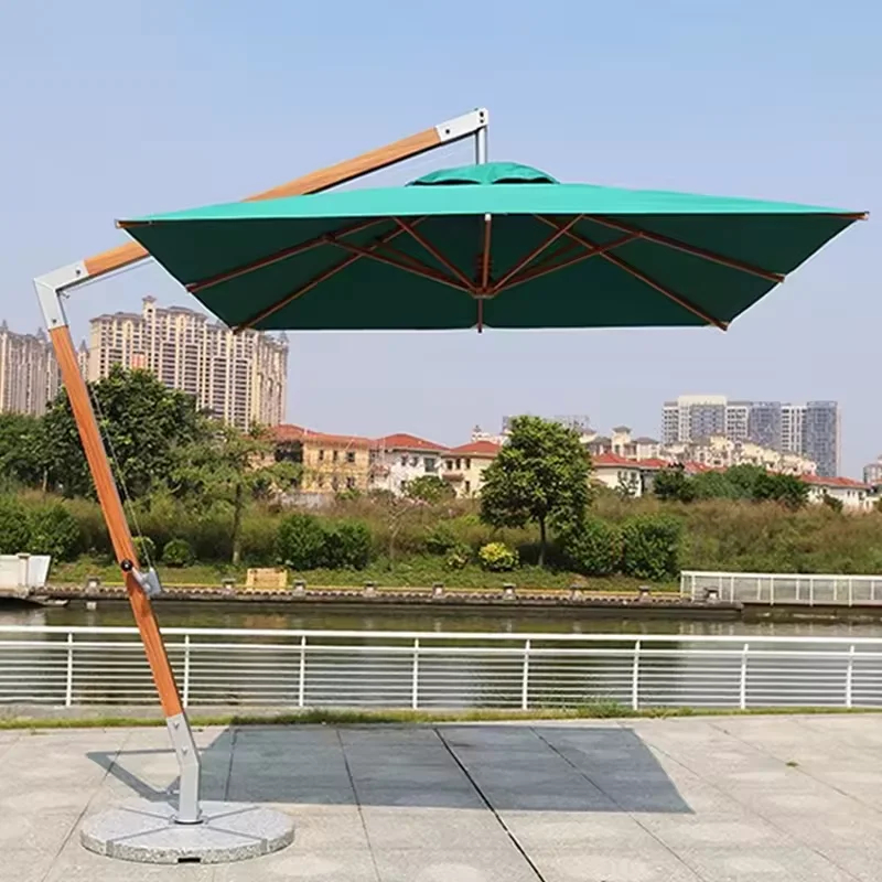 Eco-Friendly rPET Heavy Duty Cantilever Patio Umbrella for Outdoor Glamping 4