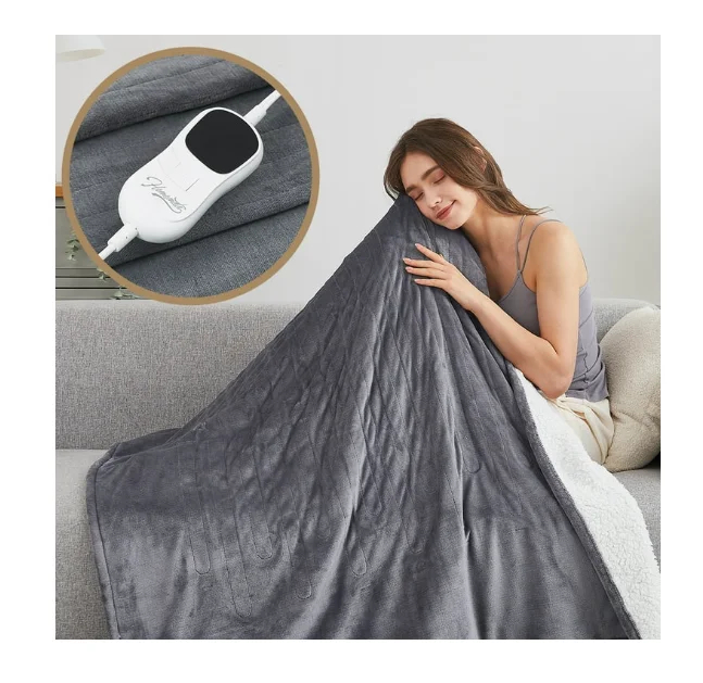 Eco-Friendly Sherpa Fleece Electric Blanket with Adjustable Heat Settings 4