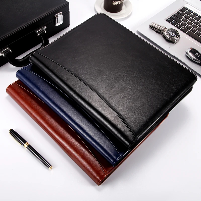 A4 Eco-Friendly Vegan Leather Zip Portfolio with Notepad 5