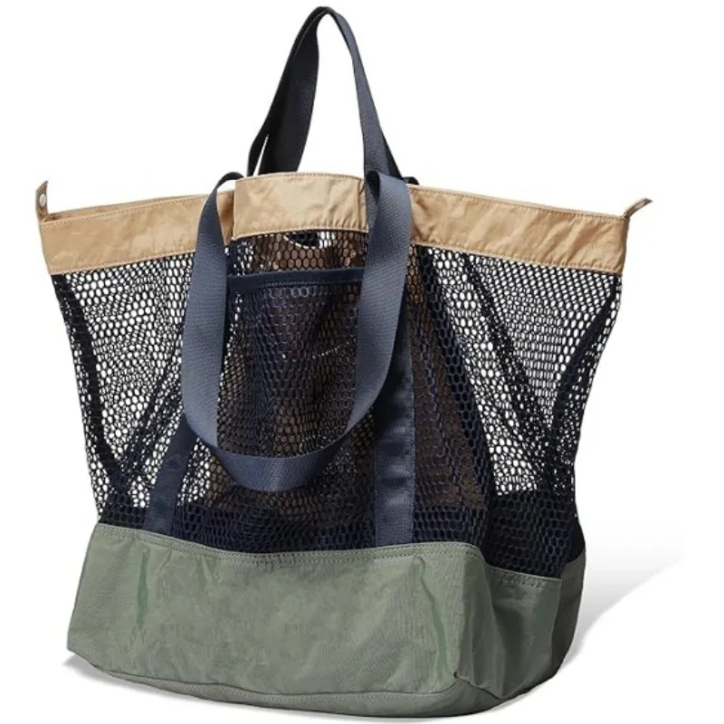 Eco-Friendly rPET Foldable Mesh Beach Tote Bag with Storage Pouch 6