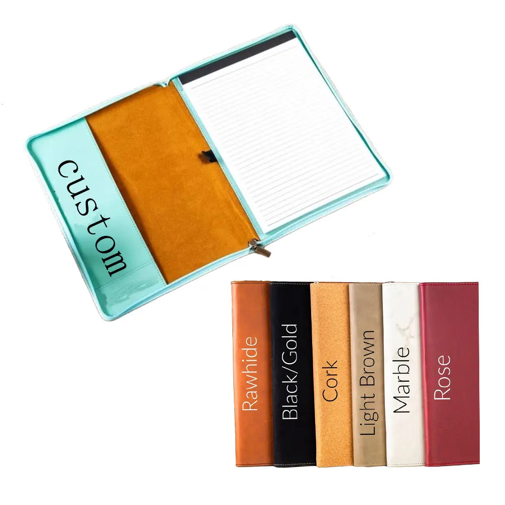 Eco-Friendly Vegan Leather A4 Portfolio with Notepad & Zipper 59