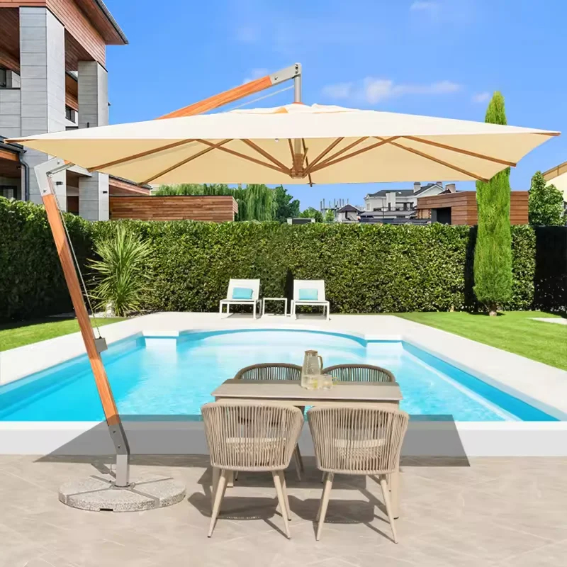 Eco-Friendly rPET Heavy Duty Cantilever Patio Umbrella for Outdoor Glamping 0|