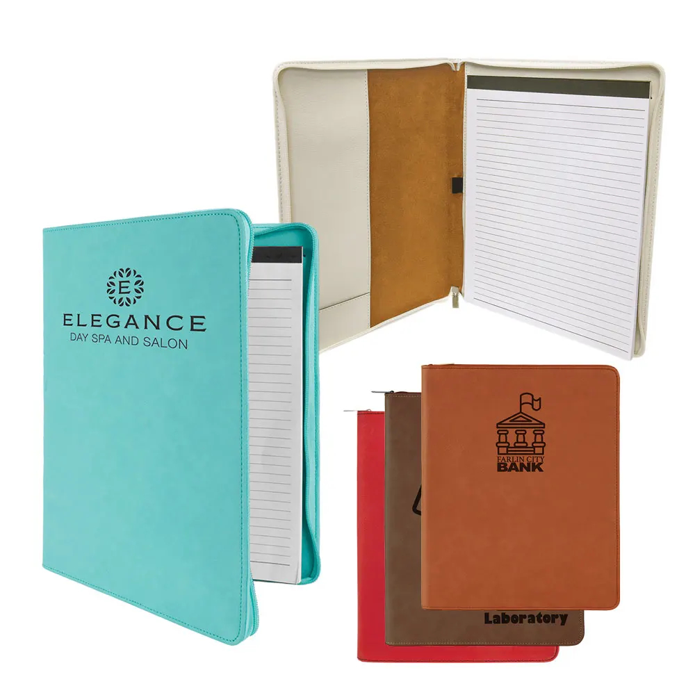 Eco-Friendly Vegan Leather A4 Portfolio with Notepad & Zipper 63