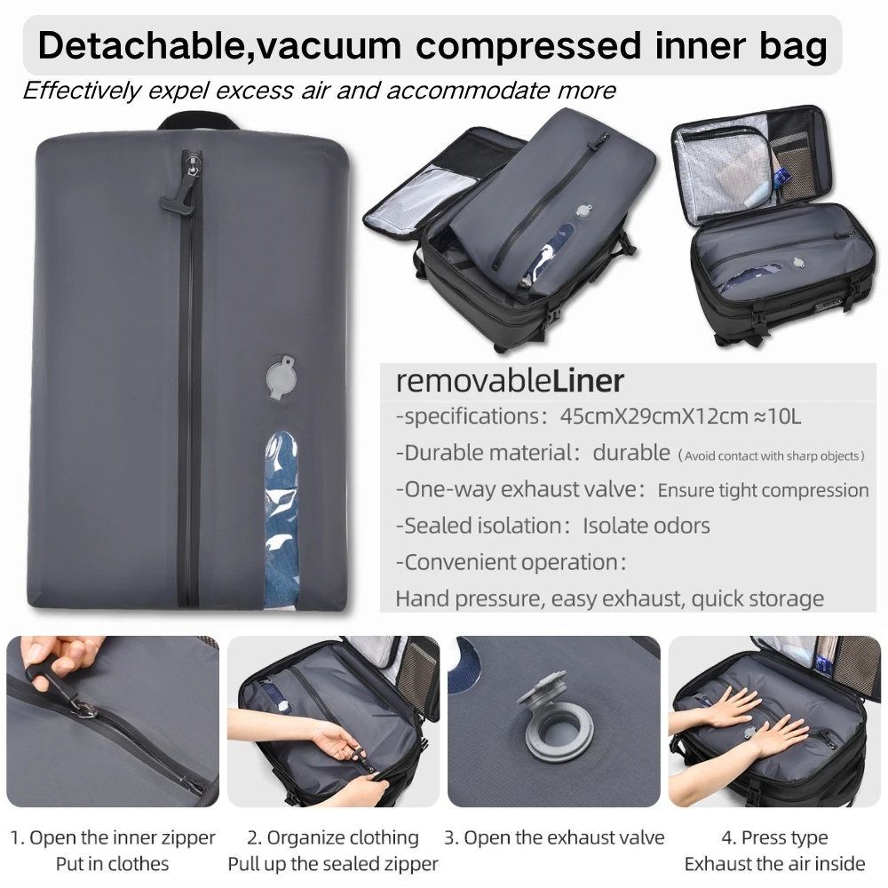 Eco-Friendly rPET Oxford Cloth Vacuum Sealed Backpack with Password Lock 2