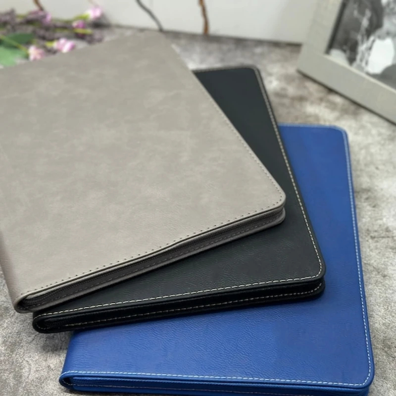 Eco-Friendly Vegan Leather Business Portfolio with Zipper and Large Pocket 0|