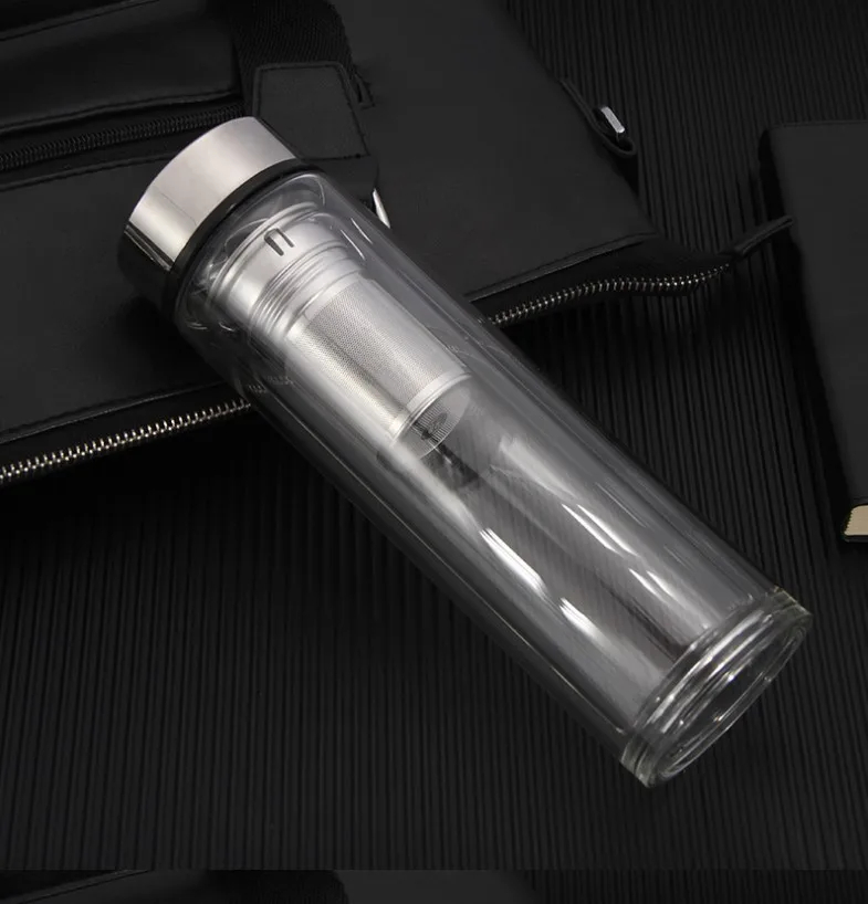 Glass Tea Mug with Infuser - Double Wall Insulated 4