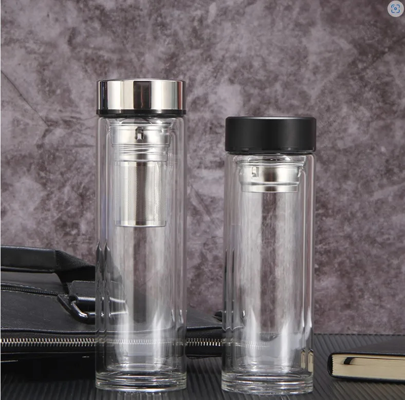 Glass Tea Mug with Infuser - Double Wall Insulated 2