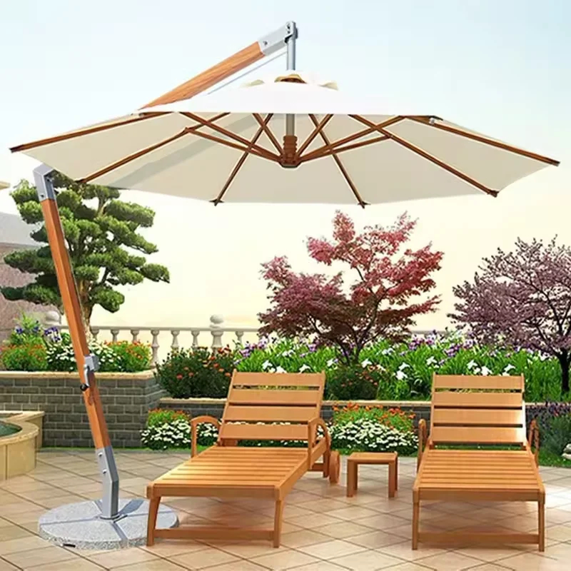 Eco-Friendly rPET Heavy Duty Cantilever Patio Umbrella for Outdoor Glamping 9