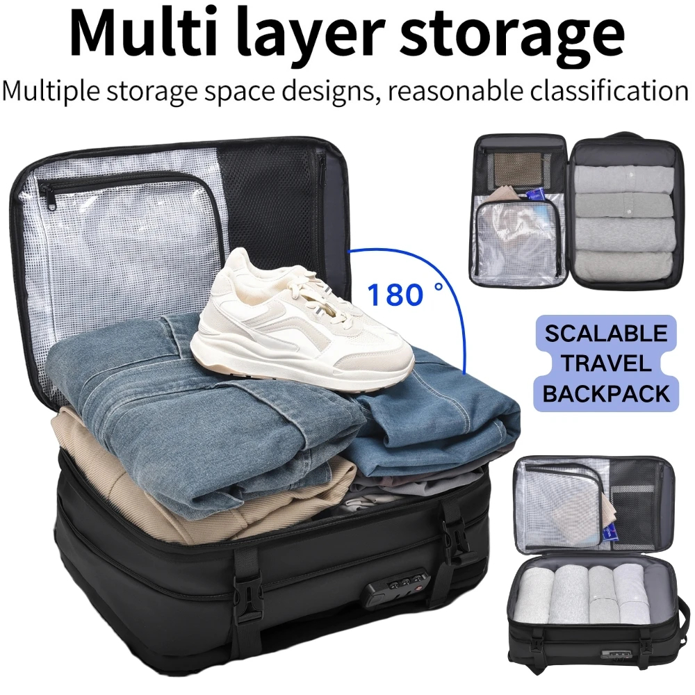 Eco-Friendly rPET Oxford Cloth Vacuum Sealed Backpack with Password Lock 3