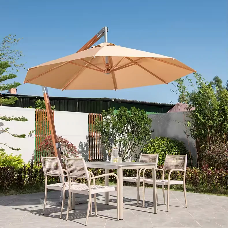 Eco-Friendly rPET Heavy Duty Cantilever Patio Umbrella for Outdoor Glamping 11
