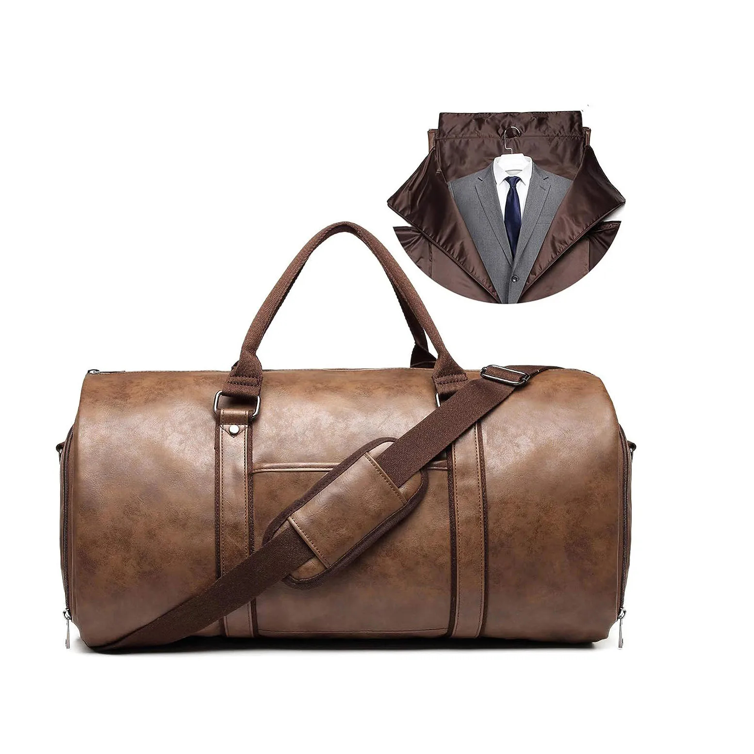 Vegan Luxury Leather Travel Duffle Garment Bag 0|