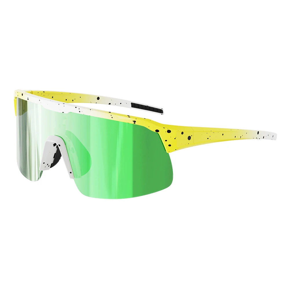 TR90 Sport Cycling Sunglasses UV400 Windproof Mirrored Lenses 4
