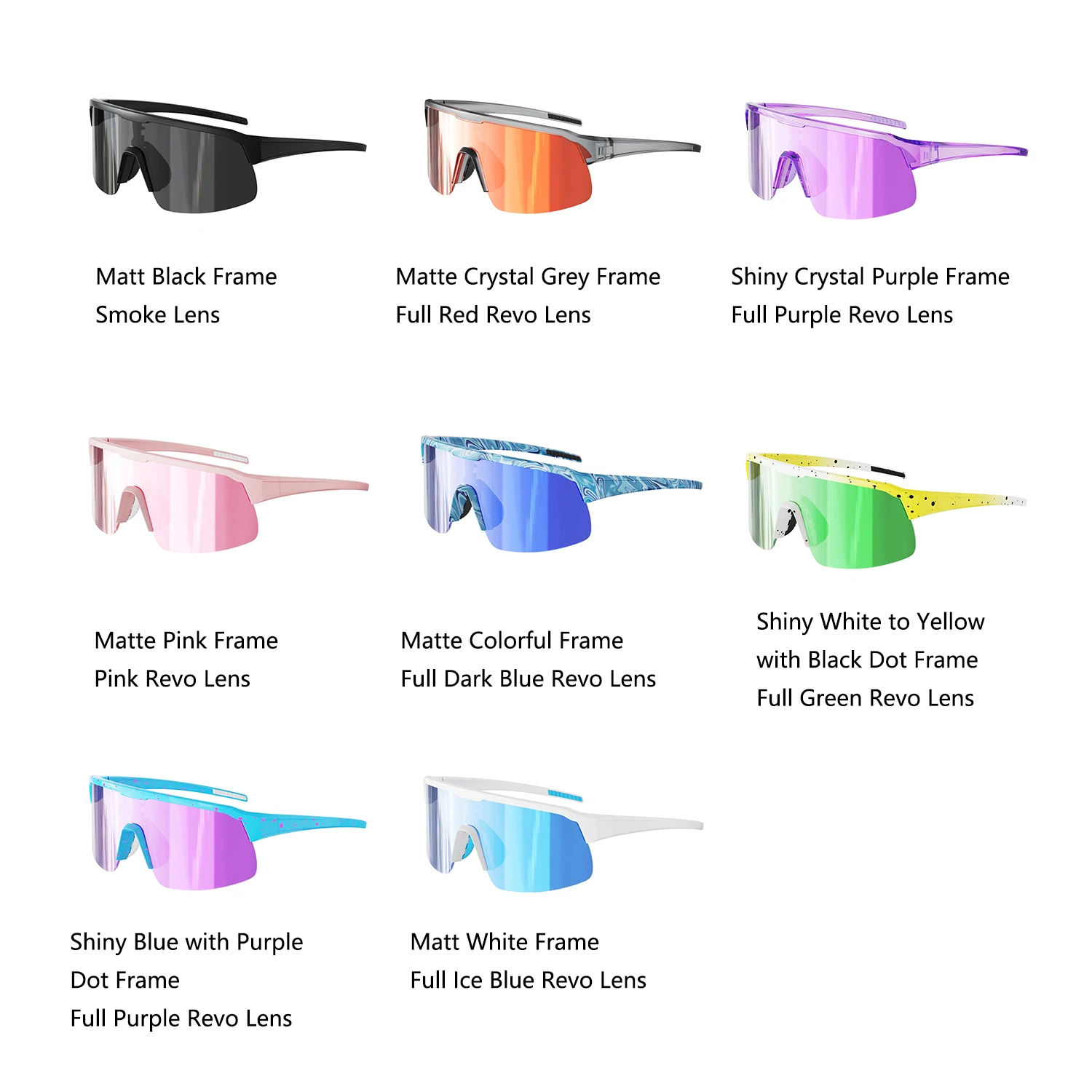 TR90 Sport Cycling Sunglasses UV400 Windproof Mirrored Lenses 12