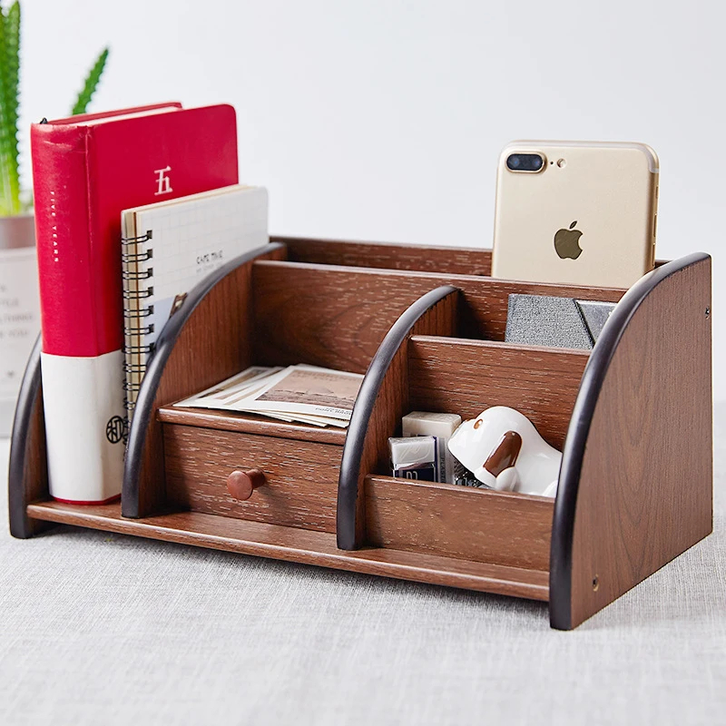 Custom Executive Wood And Metal Desktop Organizer Arizona Essential