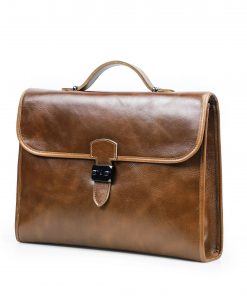 Custom Full-Grain Leather Executive Briefcase - Windsor Essential