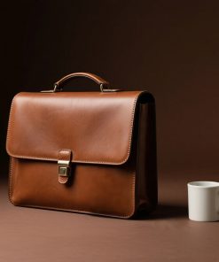 Custom Full-Grain Leather Executive Briefcase - Arizona Essential