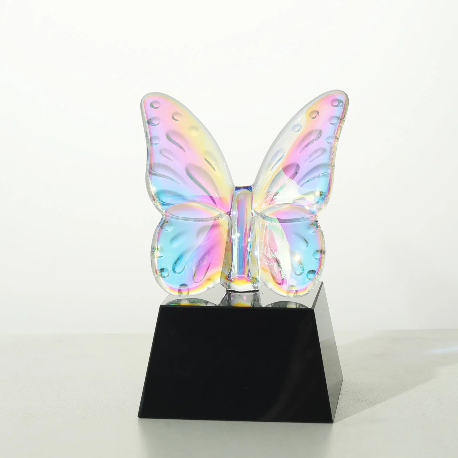 Customized Crystal Butterfly Award Trophy With Engraved Black Base