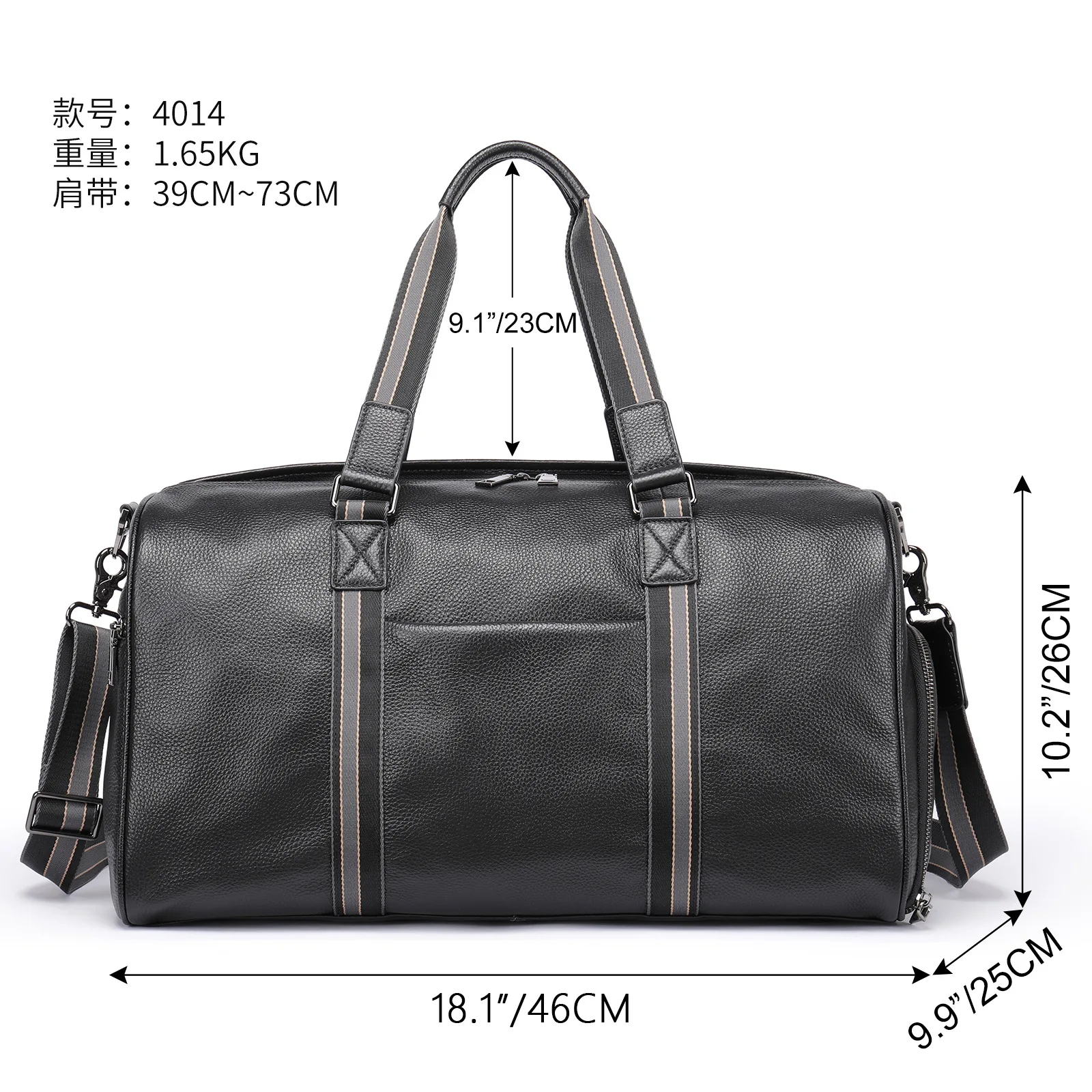 Large Capacity Genuine Leather Duffel Bag