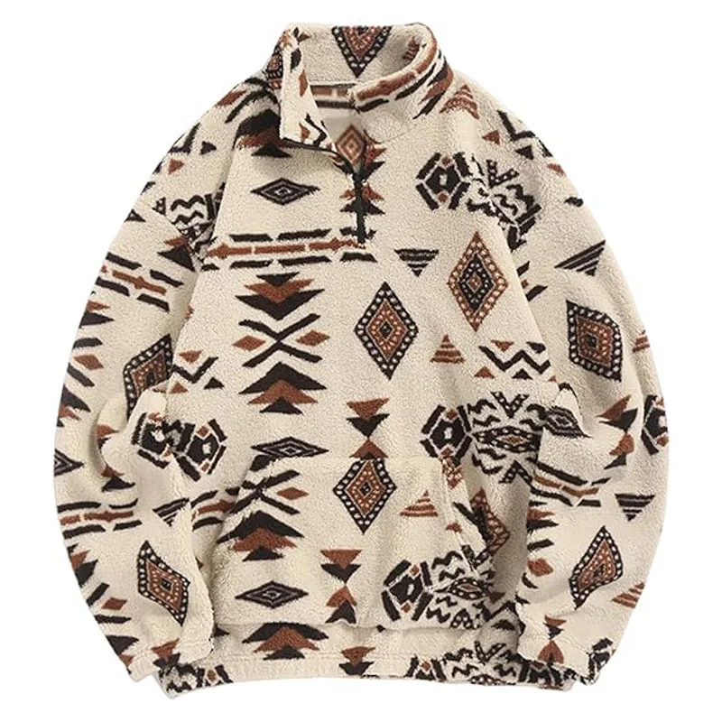 Quarter Zip Aztec Fleece Pullover