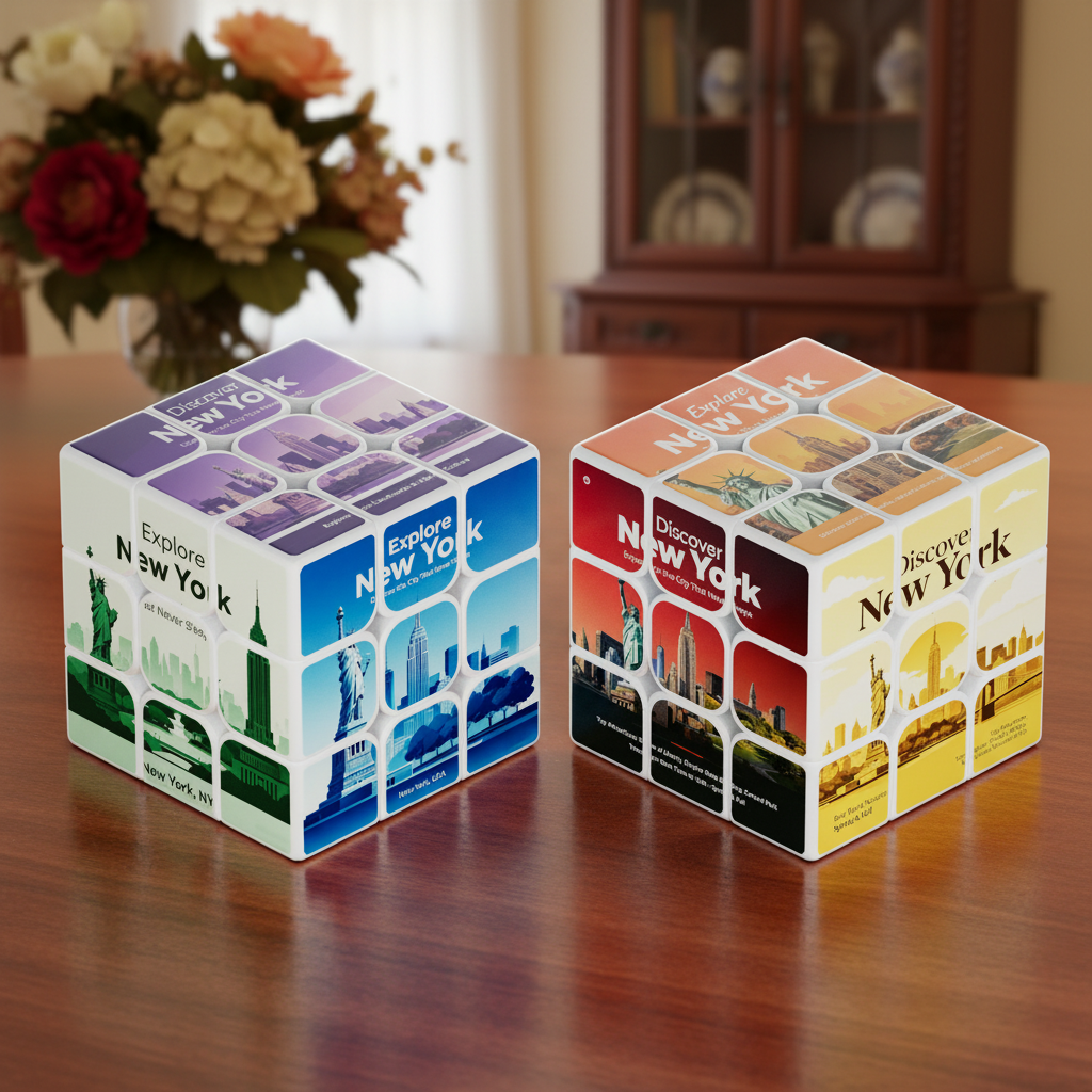 Custom 3x3 NYC Travel Magic Cube – UV Printed Promotional Puzzle Gift