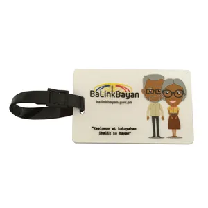 Custom Button Hanging PVC Luggage Tag