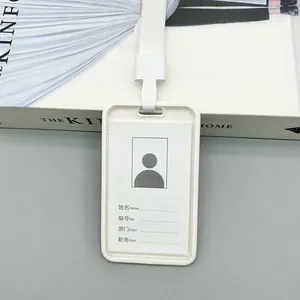 Custom Logo Plastic Silicone ID Card Badge Holder with Lanyard