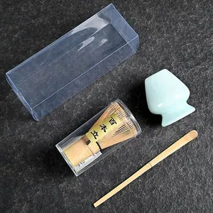 Eco-Friendly Handmade Green Tea Gift Kit, Bamboo Whisk Chasen Matcha Set